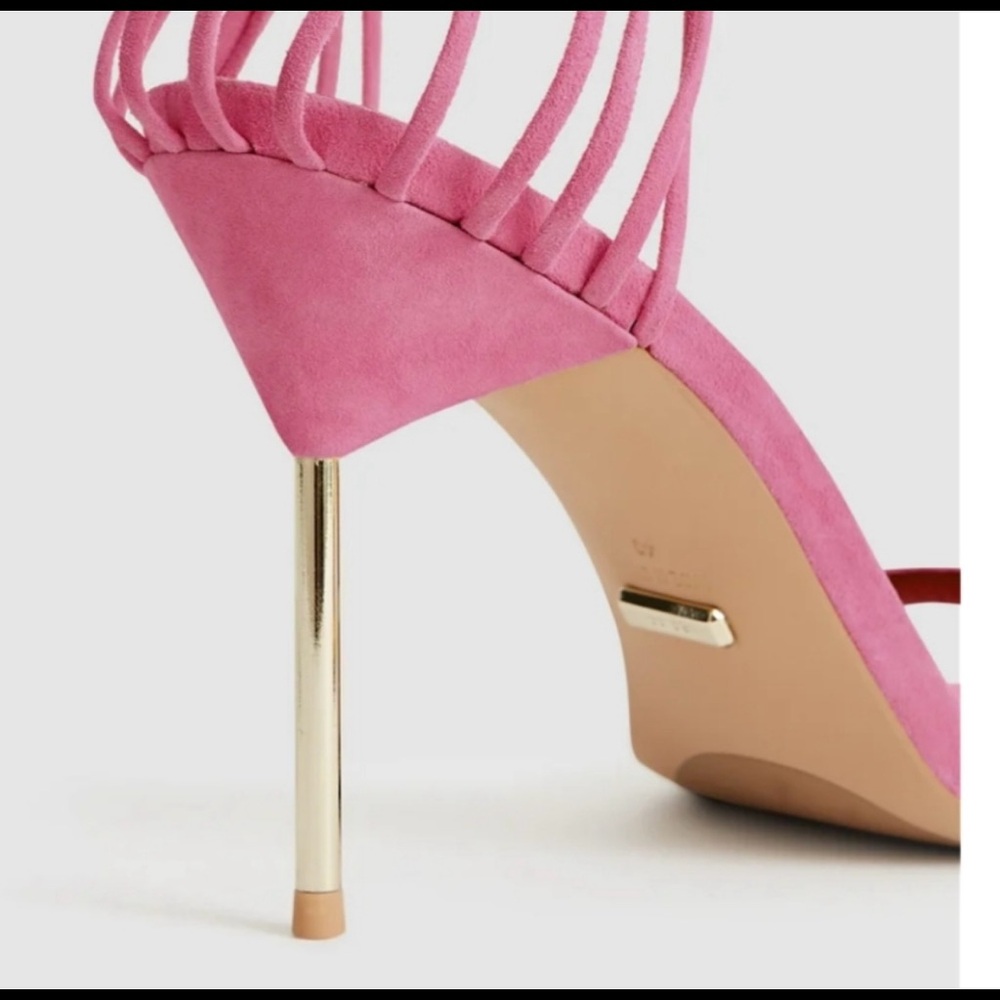 Reiss Black Satin Zhane Heels - Picture 15 of 16
